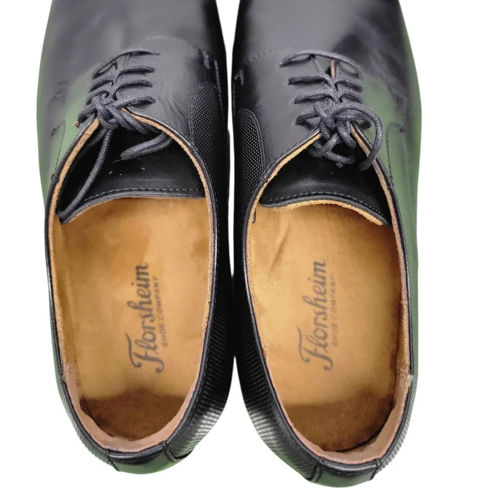 Florsheim Mens Black Leather Lace Up‎ Dress Shoes Business  9.5D (medium) HG9240